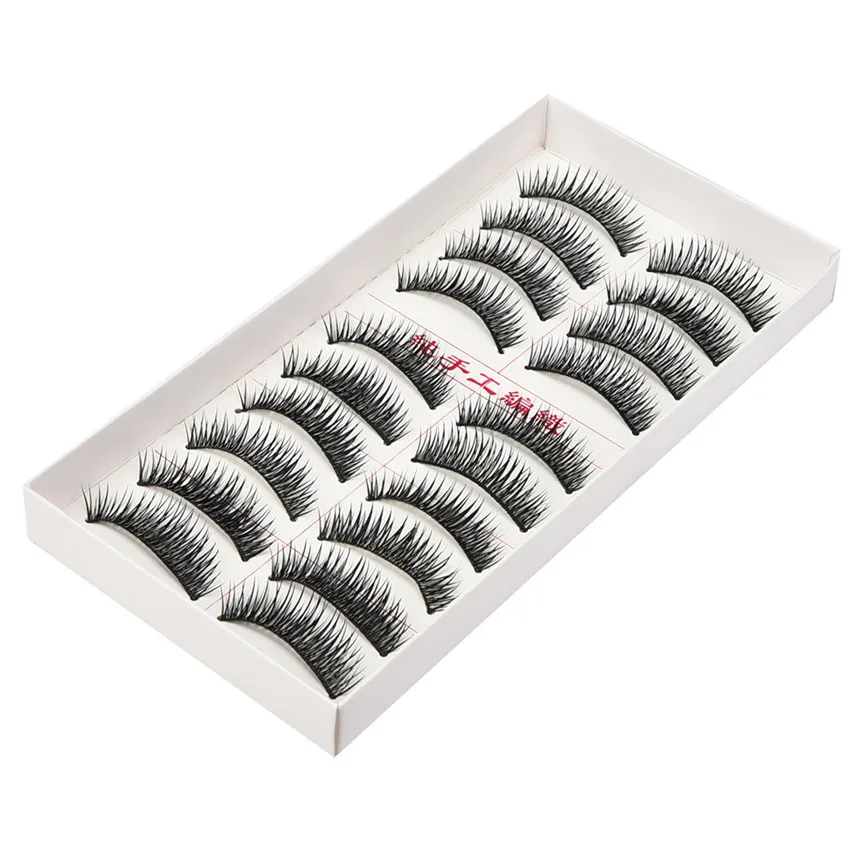 

OutTop False Eyelashes 10 Pairs Natural Long Fake Eye Lashes Thick False Eyelashes Black Makeup Tool Drop Shipping
