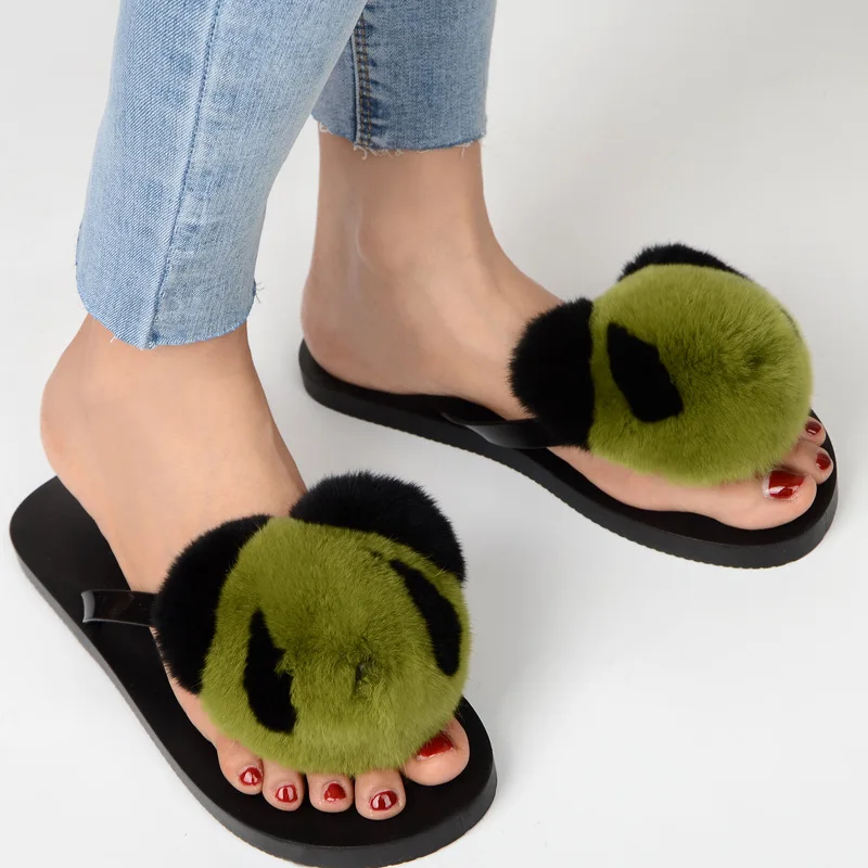 slipper real fur pompom (11)