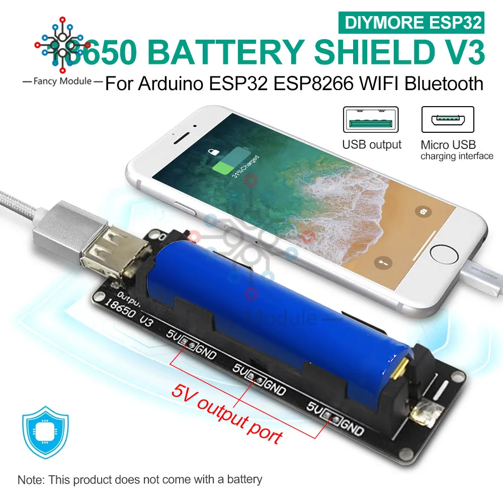 18650 Защита аккумулятора V3 для Arduino Wemos Raspberry Pi Diy Kit