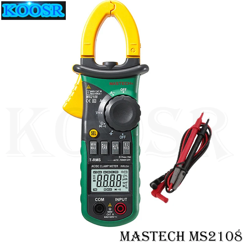 

Mastech MS2108 Digital AC/DC Clamp Meter Tester Display LCD Vero RMS Auto/Manuale Gamma Corrente Frequenza Tensione Meter