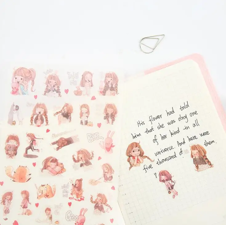 Наклейки из ПВХ с рисунком I'm A Girl 6 цветов наклейки для дневника украшения
