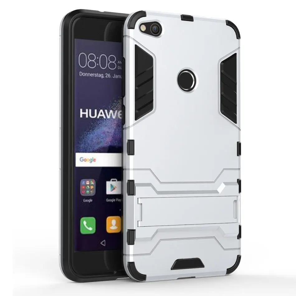 3D Броня Аргументы за Стойки Huawei P8 Lite Противоударный Чехол для P9 Силикон + PC Защиты