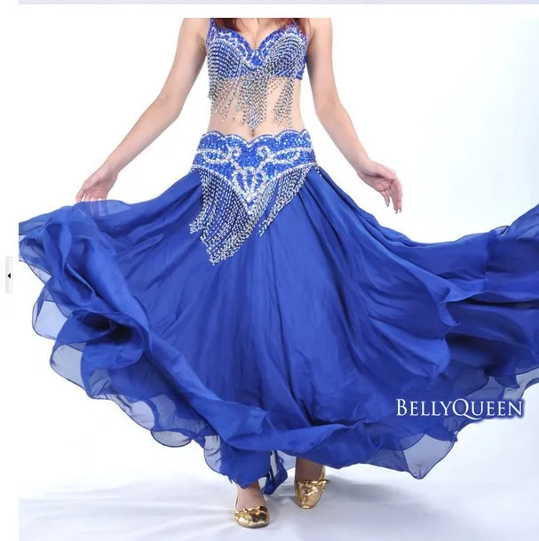 

10pcs 2020 new Three layers chiffon Crimping indian dress / belly dance tribal costumes samba big dress