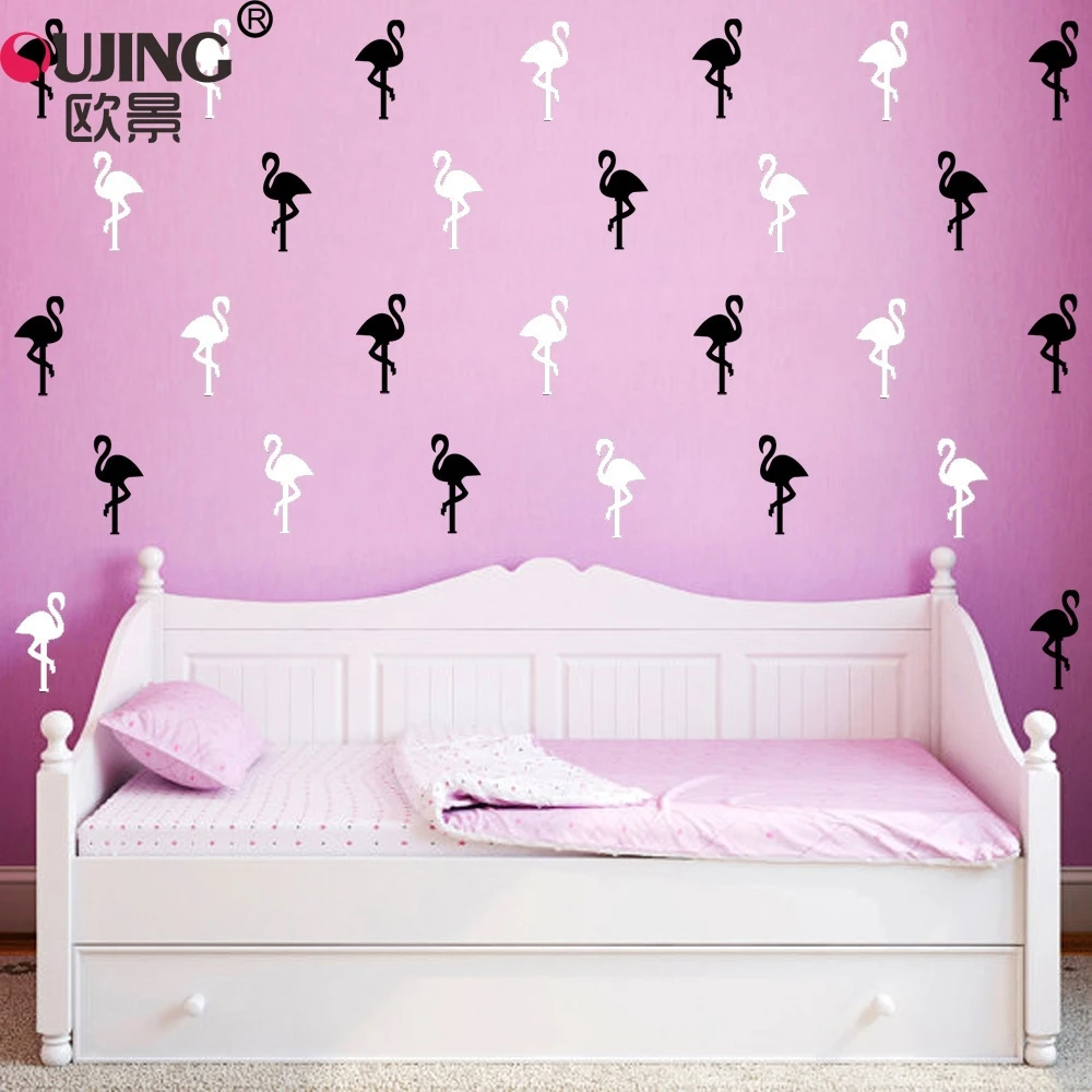 

16pcs/set Nordic Style Cartoon Lovely Flamingo Shape Wall Sticker For Kids Rooms Birds Wallpaper Child Gifts DIY Vinyl Art Mural