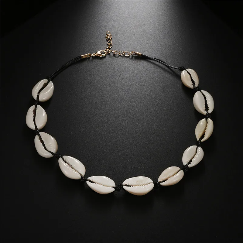 

Boho Shells Rope Chain Necklaces Natural Seashell Choker Simple clavicle Collar Fashion Jewelry Summer Beach Elegant Accessories