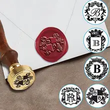 Персонализированные королевские инициалы индивидуальная восковая печать комплект печатей в подарочной упаковке с уплотнительным воском-1 1/"(30 мм