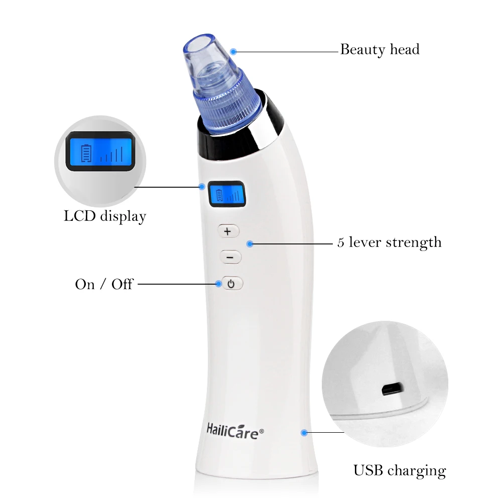 Vacuum Blackhead Removal Beauty Machine Comedo Acne Pimple Black Heads Suction Electric Facial Deep Cleaning Home SPA Skin Care