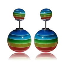 New 014 fahion jewelry women double-sided color Melaleuca beads pearl earrings mix color 24pcs/lot