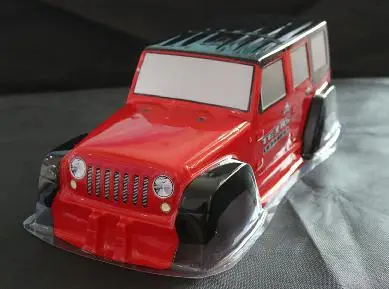 2 шт. 1/10 RC 313 мм Колесная база Jeep Wrangler Rubicon ПВХ корпус для Рок Гусеничный осевой SCX10 D90 TAMIYA CC01 hsp Monster truck - Цвет: Красный