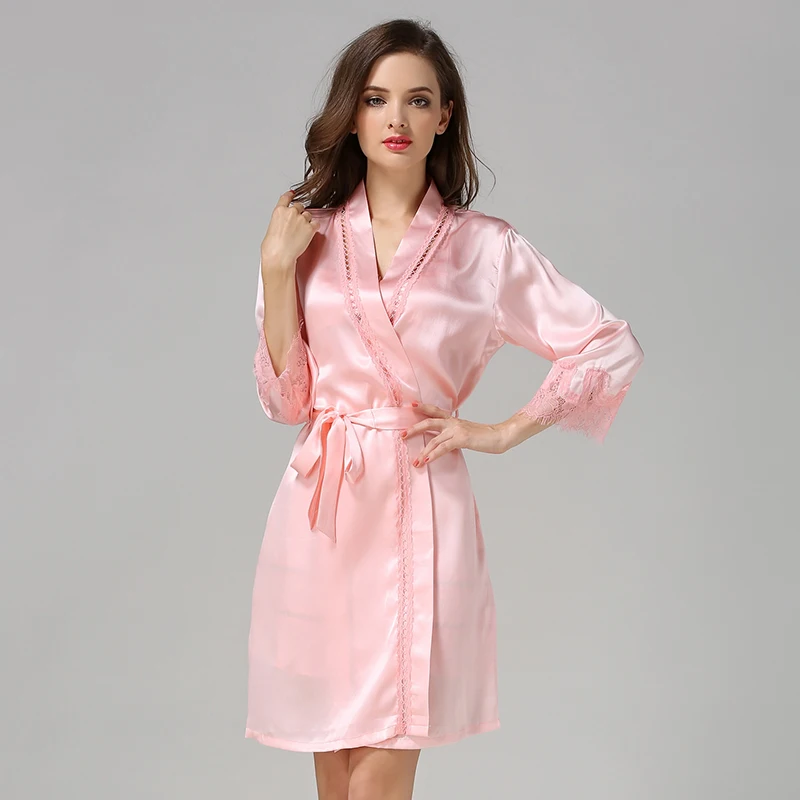 2017 new women brand 100% silk robes loosen fashion sexy woman casual ...