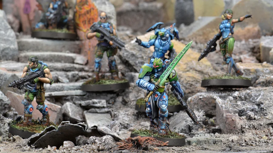[Loong Way Miniatures] Corvus Belli Infinity 0614 SHOCK ARMY OF ACONTECIMENTO panovation секторные 32 мм Металлические