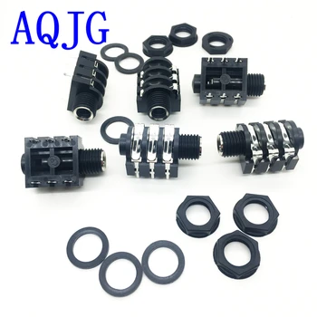 

20PCS/Lot 6.35mm/6.35 Stereo Audio Microphone Female socket/Jack Connector 6P/6PIN