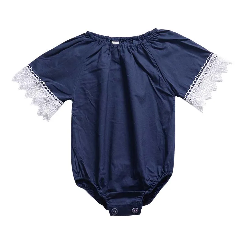 

Lace Short Sleeve Toddler Newborn Infant Baby Girl Solid Romper Jumpsuit Outfits Clothes girls rompers clothing kids babies