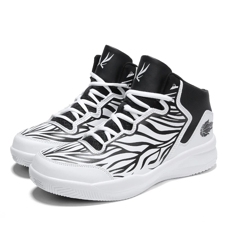 LEIXAG Мужские дышащие баскетбольные кроссовки уличная спортивная обувь Студенческая Высокая спортивная обувь для баскетбола Jordan кроссовки - Цвет: Черный