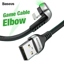 Usb-кабель Baseus для iPhone Xs Max Xr X 2.4A светодиодный кабель для быстрой зарядки для iPhone 8 7 6 6 S 5 5S se iPad шнур для передачи данных