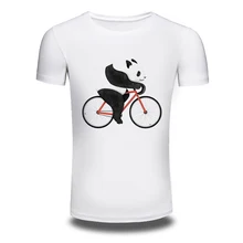 DY-89 Men’s 2016 Fashion Panda Riding Design T Shirt High Quality Tops Hipster Summer Men Tees