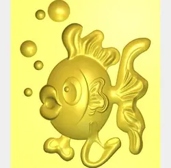 3D модель рельефного для ЧПУ в STL fish_3