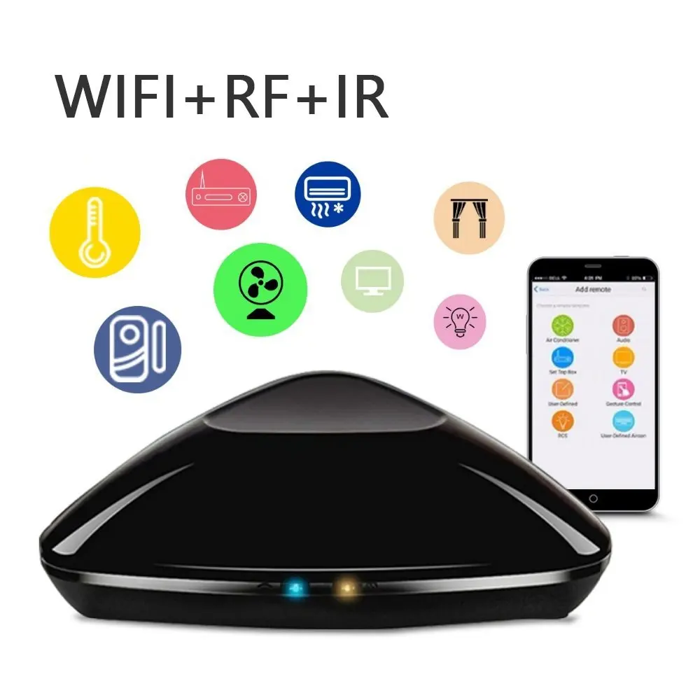 

WiFi Smart Home Hub IR RF All In One Automation Learning Universal Remote Control Compatible for Apple Android Smartphone