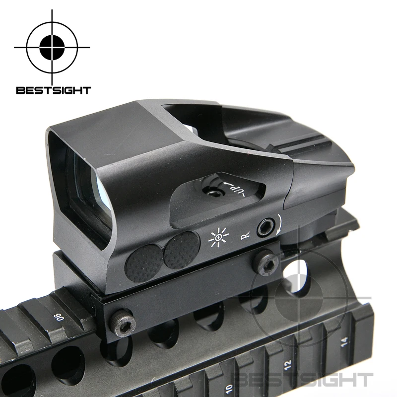 ФОТО Tactical 1x Metal Holographic 4 Reticle Red Green Dot Sight For 20mm Picatinny Red dot Sight  Hunting Scopes
