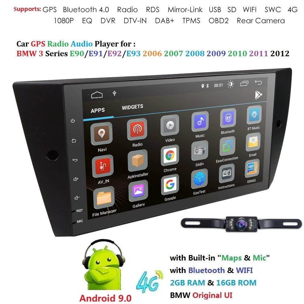Flash Deal Ossuret Android 9.0 CAR NO DVD player For BMW 3 Series E90 E91 E92 E93 stereo GPS Support WIFI Bluetooth RDS DAB 4G DTV-IN SWC 0