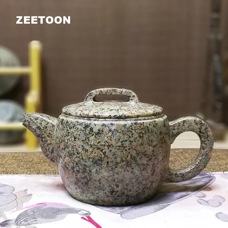 240cc Natural Medical Stone Teapot Handmade Chinese Health Care Kung Fu Tea Set Longevity Han Wa Pot Creative Vintage Home Decor | Дом и сад