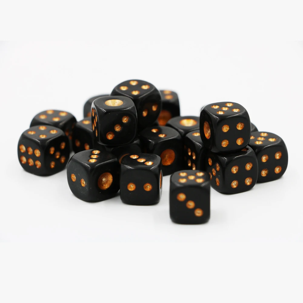 

20pcs/lot Dice Plastics Black Gold Point #13 Dice KTV Bar Nightclub Dice