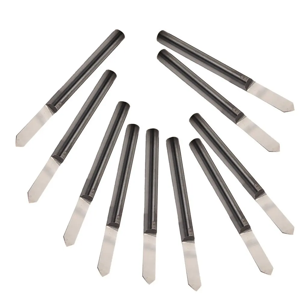 

0.1mm Cutting Dia 90 Degree Engraving Bits Falt Bottom CNC Router Tool Pack of 10