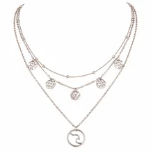 Колье многослойное ожерелье Женские Чокеры с бижутерией ожерелье s модное этническое ожерелье винтажное круглое ожерелье s& Подвески Ювелирные изделия