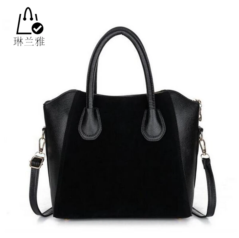 LINLANYA HOT! Fashion bags 2016 women's nubuck leather patchwork handbag smiley bag women shoulder bag women's bags HJPHOEBAG