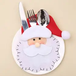 Мини-Рождественский нож вилка Санта-Клаус чехол сумка нетканый обеденный контейнер декоративные подкладки карманная сумка праздничные
