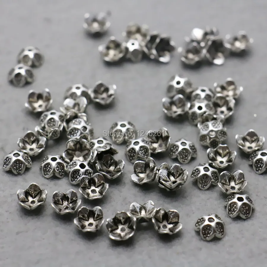 

10PCS Fittings for Accessory components Findings separate beads Alloy Flowers for Necklace Bracelet Jewelry Making Design DIY