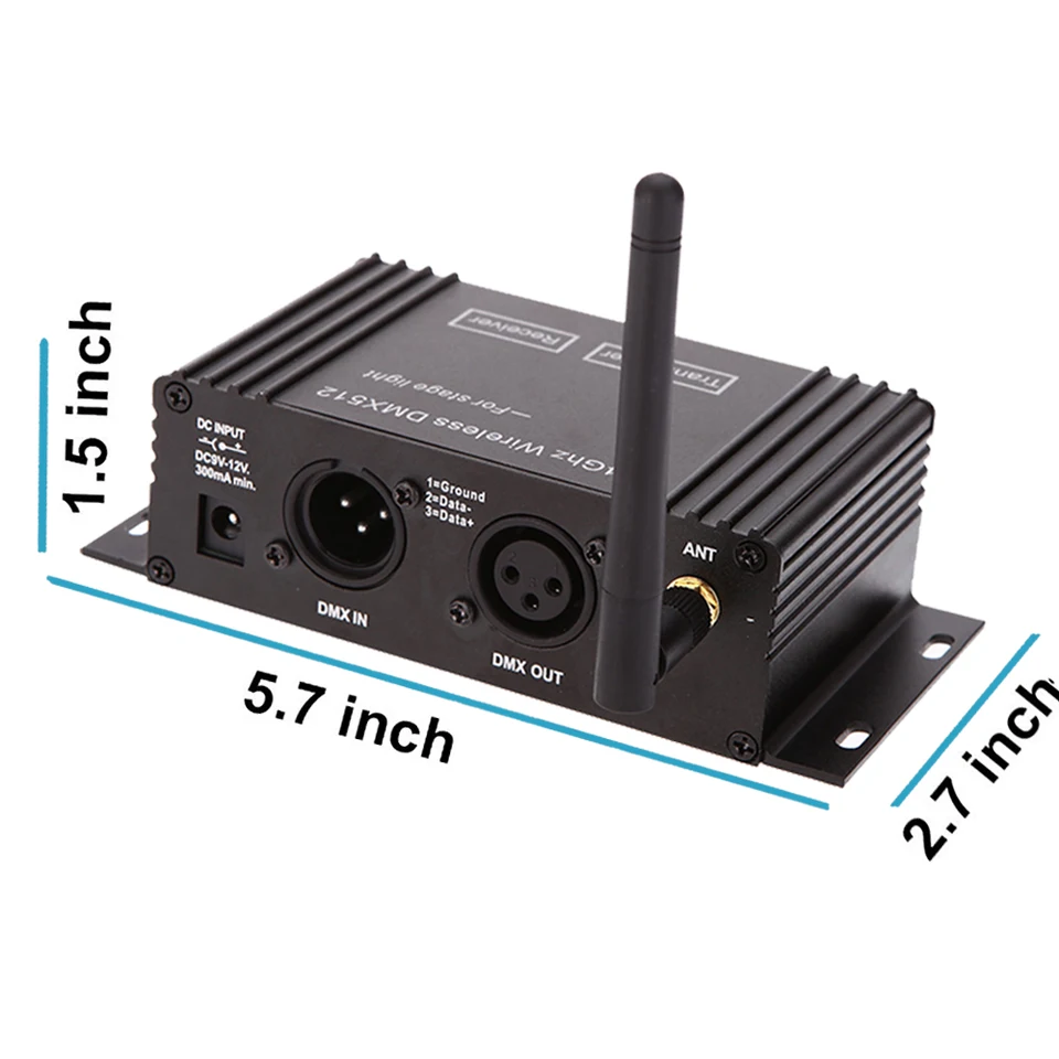 DMX Contrôleur DMX512 Sans Fil 8 Pièces 2,4 G ISM Sans Fil DMX512 Émetteur/récepteur LED Contrôleur D'éclairage Pour Barre D'éclairage De Scène à Tête Mobile