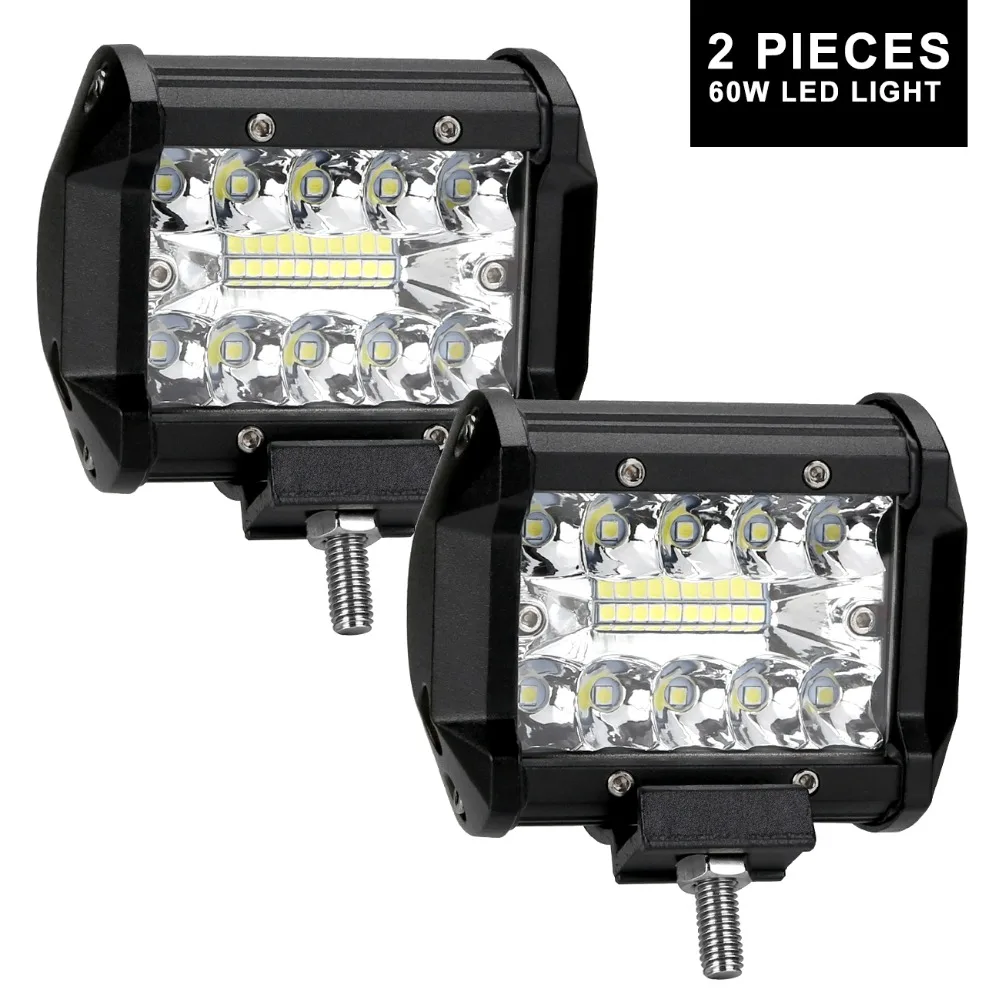 

4 inch LED Bar Rated 60W LED Work Bar Lights for Tractor Boat Off Road 4WD 4x4 Truck SUV ATV UAZ 6000K car Driving lamp 12V 24V