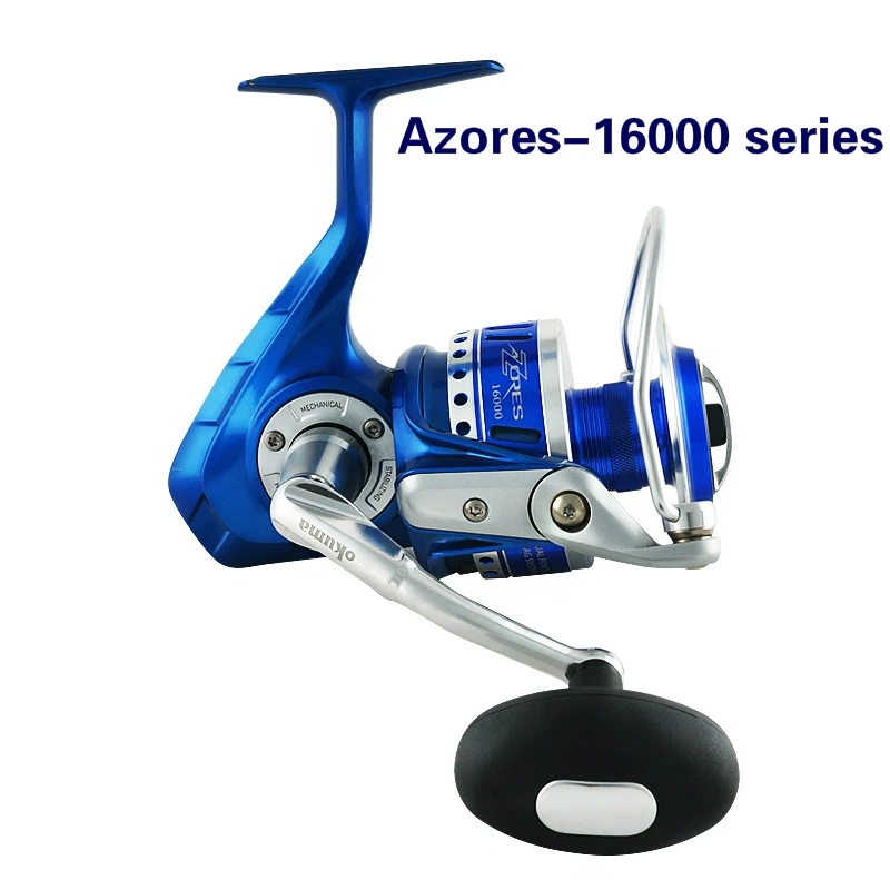 Okuma AZORES-4000-16000 цельнометаллическая спиннинговая катушка железная прочная Рыболовная Снасть быстрая скорость ловля карпа Coll приманка линия намотка колеса - Цвет: Azores-16000 series