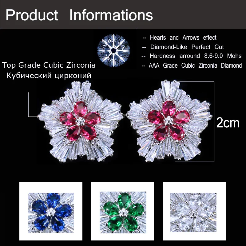 CWWZircons корейский модный бренд ювелирные изделия Розовый Красный фианит кристалл