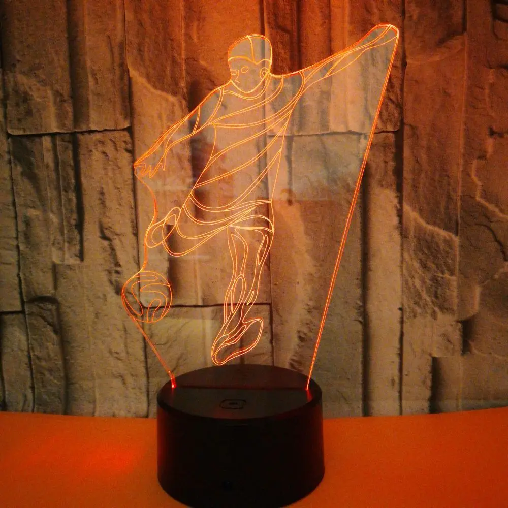 3D Светодиодная настольная лампа для игры в футбол модель сенсорная кнопка Usb настольная лампа домашний декор футбольный плеер Ночник детская спальня освещение