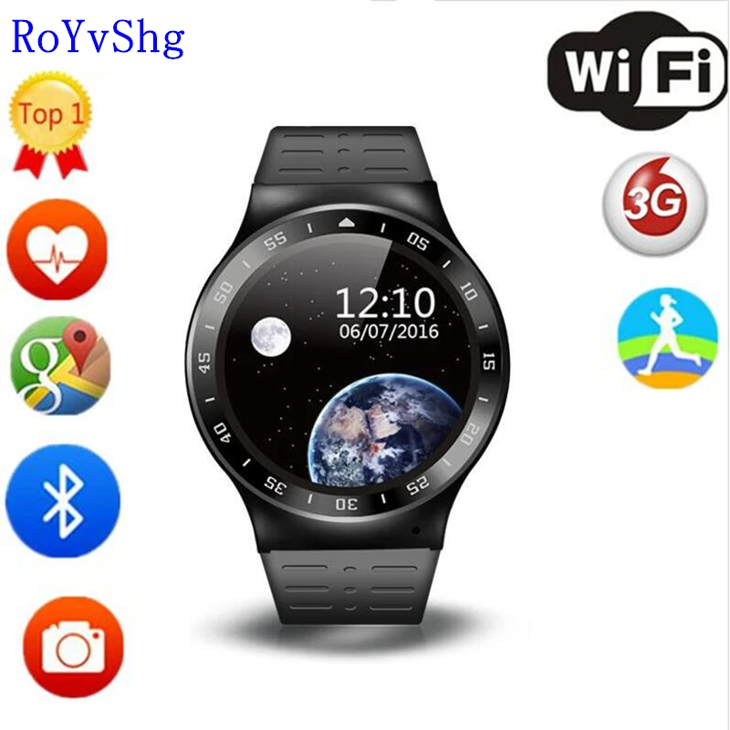 Полный Круглый Экран S99A Смарт часы MTK6580 Android 5 1 Bluetooth4.0 gps Google app сердечного ритма