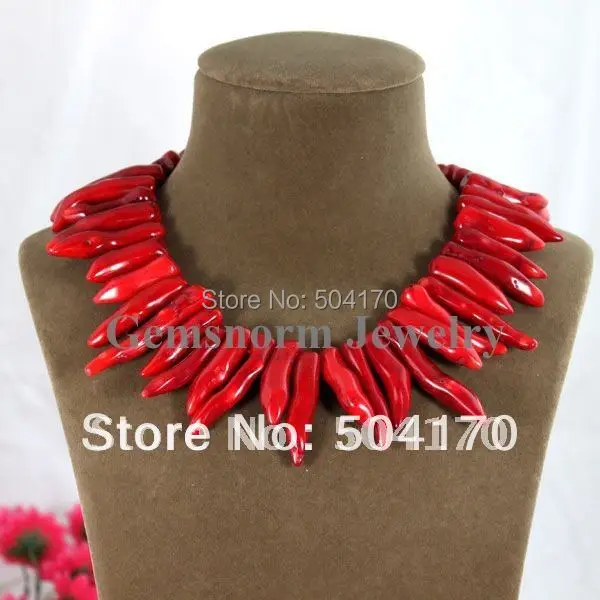 Высокое качество натуральный Готический Красный коралл ожерелье барокко индийский коралл ювелирные изделия CN170