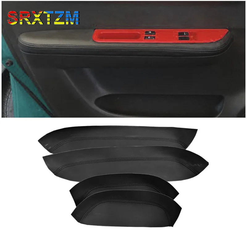 

SRXTZM 4PCS New Design Microfiber Leather Interior Doors Armrest Cover For Suzuki Swift 2005 2006 2007 2008 2009 2010 2011 2012