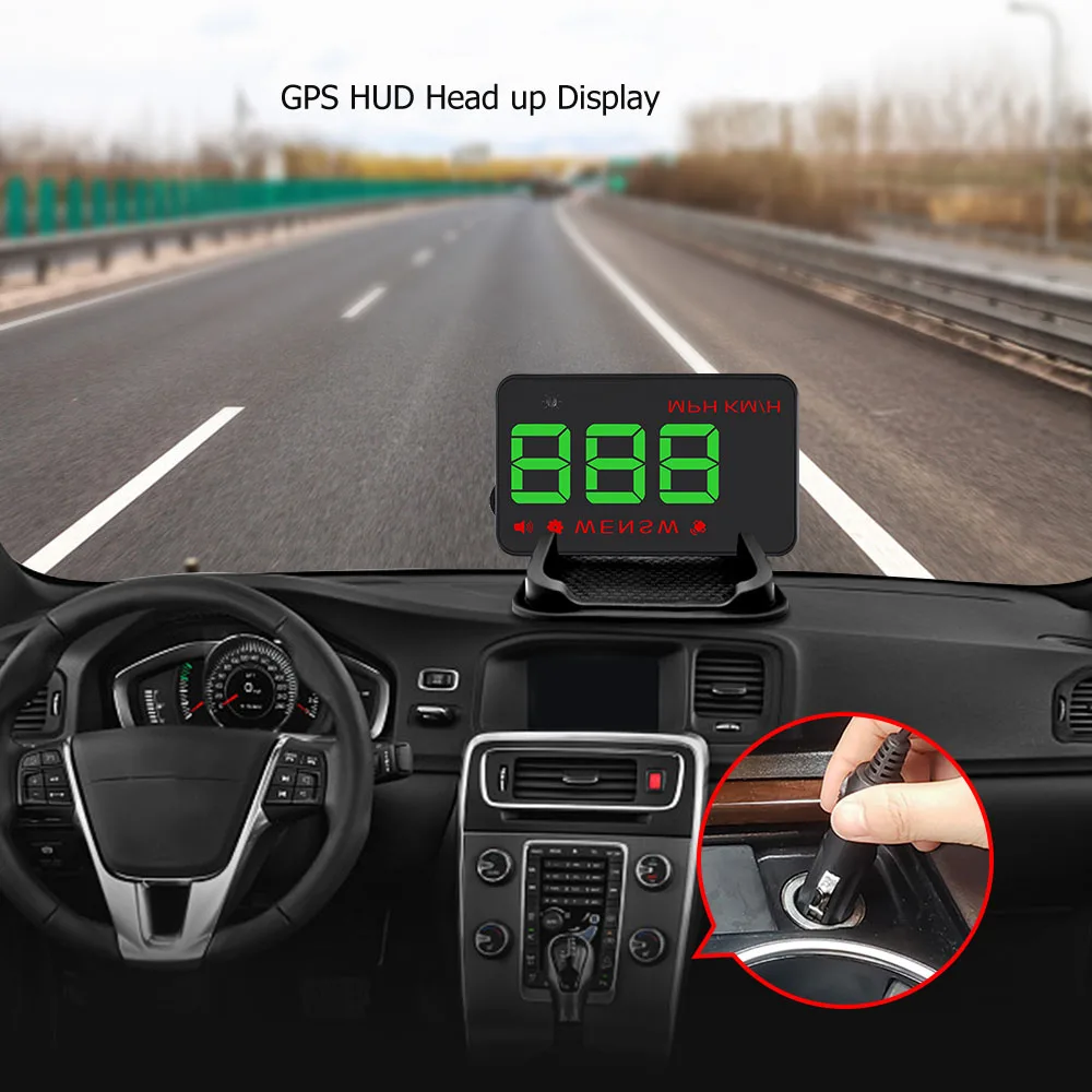 Автомобилей HUD Head Up Дисплей gps Скорость в реальном времени для Универсальный gps Headup Дисплей более Скорость сигнализации A5 Hud Дисплей проектор лобовое стекло