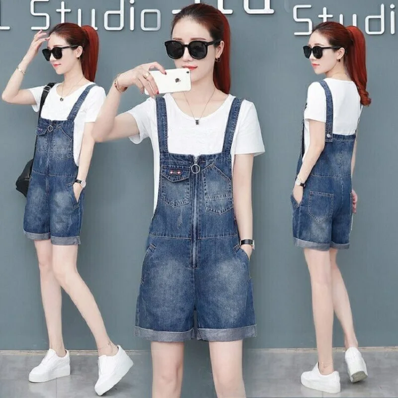 

women clothing denim fabric rompers summer overalls women playsuits suspenders shorts jeans women overalls summer rompers jeans