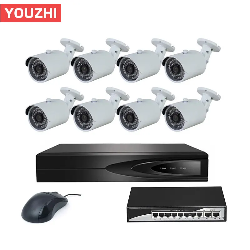 

8ch 3MP Night vision poe switch nvr cctv system 3 maga pixel camera kit