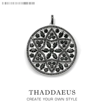 

Pendant Black Flower Ornament,2020 Spring Fashion Love Jewelry Europe Bijoux Necklace 925 Sterling Silver Gift For Soul Woman