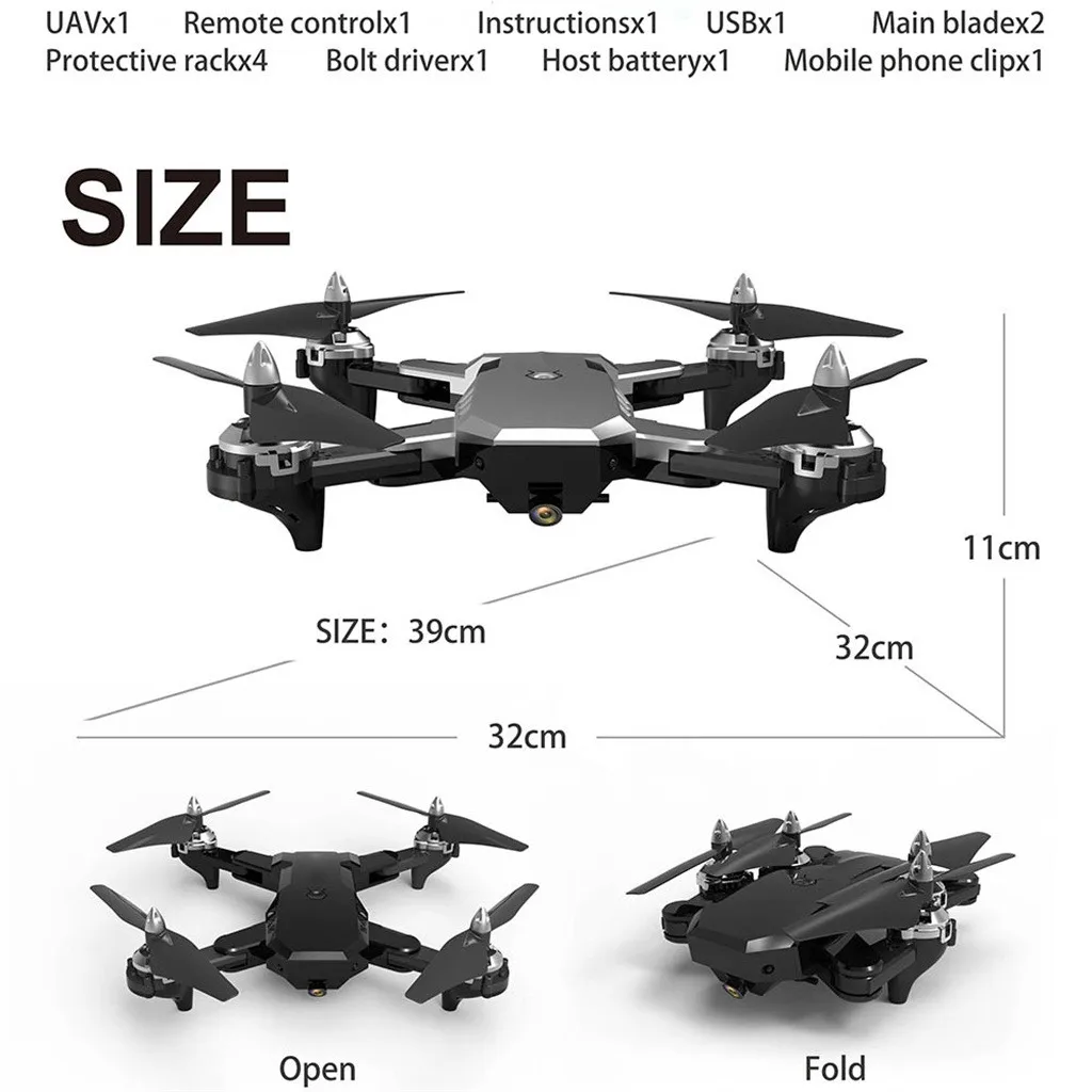 Складной Квадрокоптер CS7 2 4 Ghz FPV Wifi 2MP 720p широкоугольная камера RC селфи Дрон