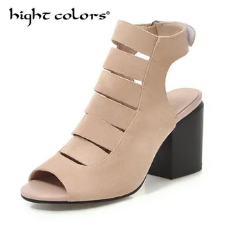 

High Heels Sandals Women Rome Style Shoes Woman Gladiator Sandalias Mujer 2019 Stiletto Peep Toe Fashion Party Pumps