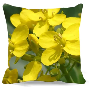 

Square Cushion Cover Bed Decorative Home Office car seat Cole flowers yellow Cotton polyester Throw Pillow Case