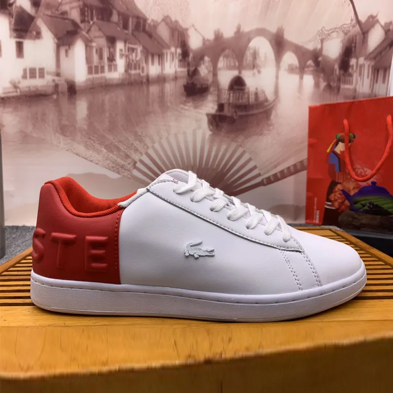 Роскошные Дизайнерские Lacoste весна 2019 новые Скейтбординг Мужская обувь из искусственной кожи Повседневные Кроссовки Низкие Модные