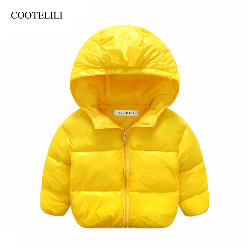 

COOTELILI 70-120cm Fashion Solid Kids Girls Winter Coat Warm Thicken Parkas Children Kids Boys Winter Jacket Baby Clothes