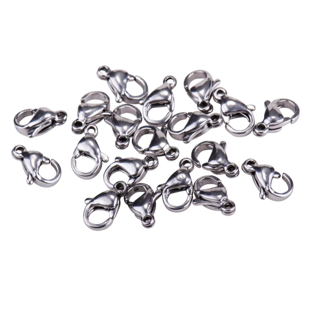 304 Stainless Steel Lobster Claw Clasps 9x6x3mm Hole 1mmin Jewelry Findings & Components from