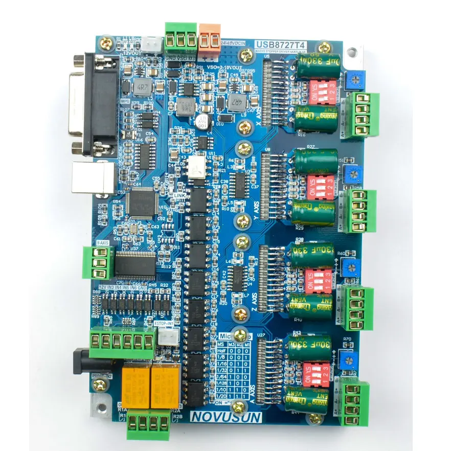 USB8727T4 USB MACH3 4 осевой ЧПУ контроллер с приводом все в одном 200 кГц полосный шаговый